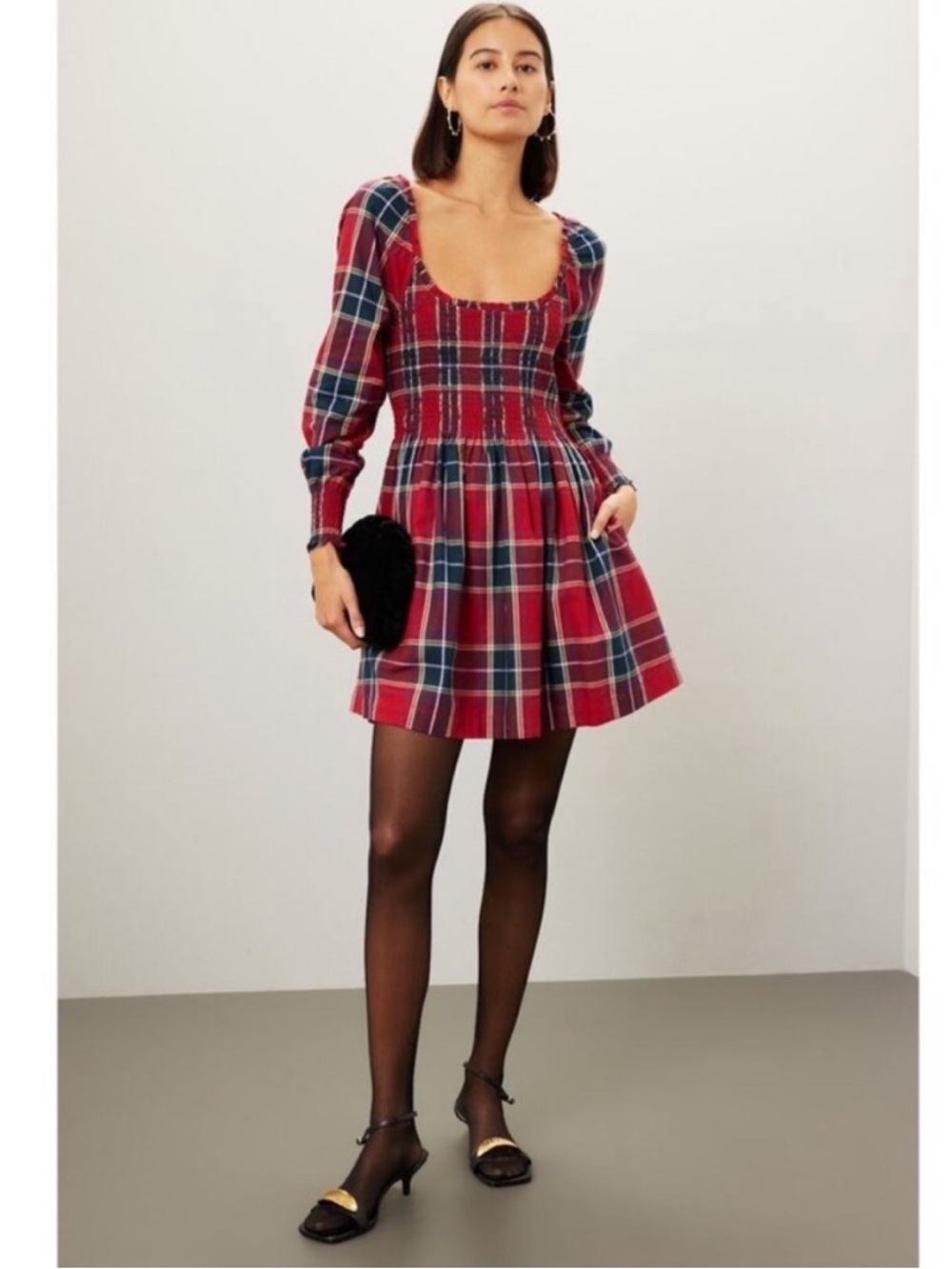 Hill House Home Tartan Plaid Norah Nap Dress Red Size L